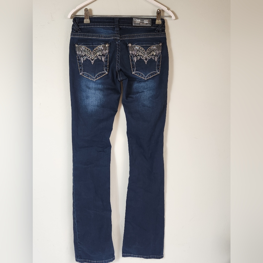 Grace In LA Dark Blue Boot Cut Jeans Size 26 SKU F20 - Picture 2 of 6